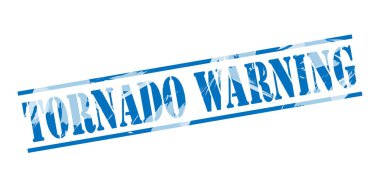 kasırga uyarı mavi pul beyaz arka plan üzerinde