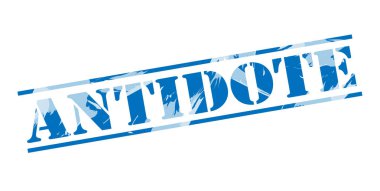 panzehir mavi pul beyaz arka plan üzerinde