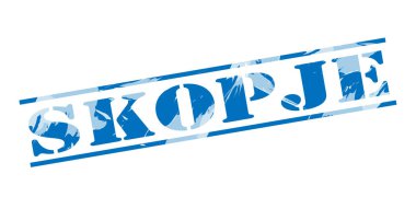 scopje mavi pul beyaz arka plan üzerinde