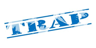 beyaz zemin üzerine mavi pul tuzak