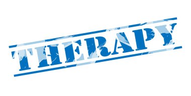 Beyaz arka plan üzerinde terapi mavi pul