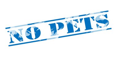 hiçbir Evcil hayvan damgası beyaz zemin üzerine mavi