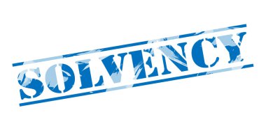 Beyaz arka plan üzerinde ödeme gücü mavi pul