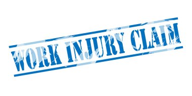 yaralanma iddia mavi pul beyaz arka plan üzerinde çalışmak