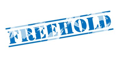 Beyaz arka plan üzerinde mülk mavi pul