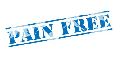 Beyaz arka plan üzerinde ağrı ücretsiz mavi pul