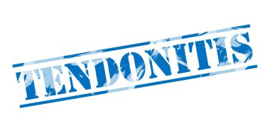 Beyaz arka plan üzerinde tendinit mavi pul