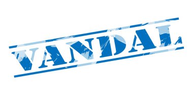 Beyaz arka plan üzerinde Vandal mavi pul