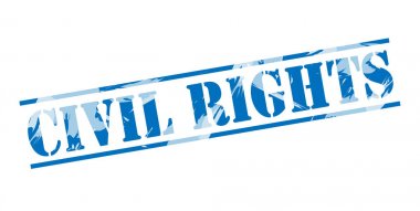 Beyaz arka plan üzerinde sivil haklar mavi pul