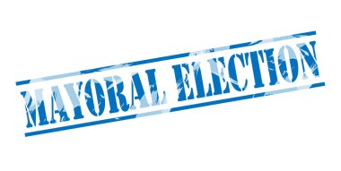 mayoral election blue stamp on white background clipart
