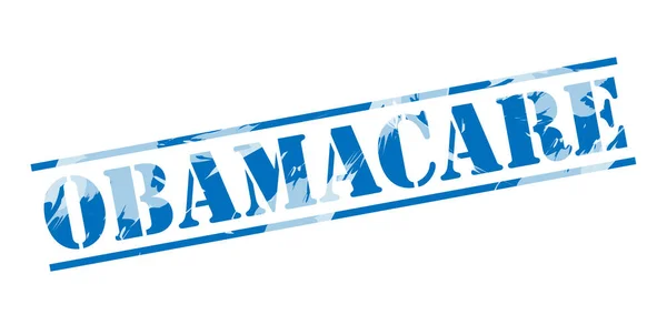 白い背景の青い Obamacare スタンプ — ストック写真