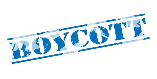 Boycott Blue Stamp White Background — Stock Photo, Image