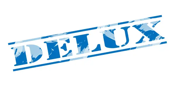 Delux Niebieski Znaczek Białym Tle — Zdjęcie stockowe