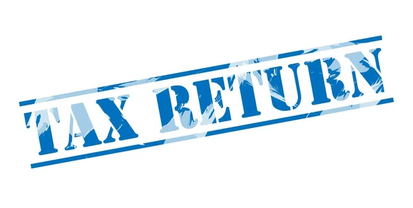 Tax Return Blue Stamp White Background — Stock Photo, Image
