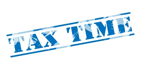 Beyaz Arka Plan Üzerinde Vergi Mavi Zaman Damgası — Stok fotoğraf