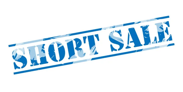 Short Sale Blue Stamp White Background — Stock Photo, Image