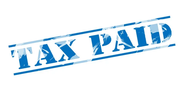 青いスタンプを白い背景に対して支払われた税 — ストック写真