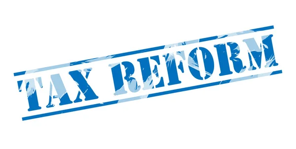 Tax Reform Blue Stamp White Background — Stock Photo, Image