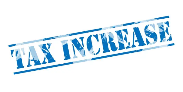 Steuererhöhung Blaue Marke Auf Weißem Hintergrund — Stockfoto