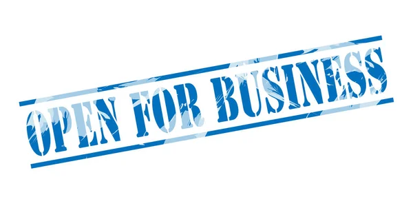 Open Business Blue Stamp White Background — Stock Photo, Image