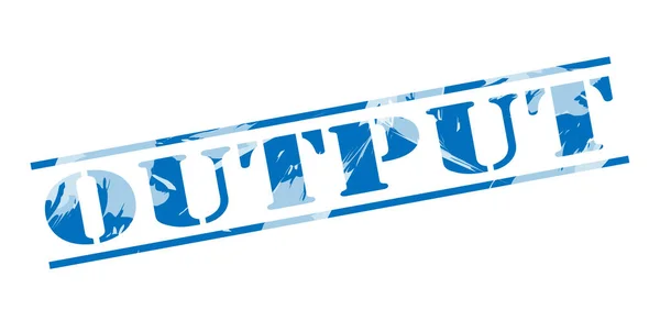 Output Blue Stamp White Background — Stock Photo, Image