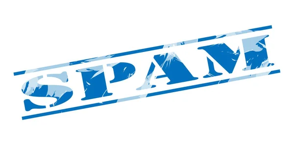 Spam Blue Stamp White Background — Stock Photo, Image