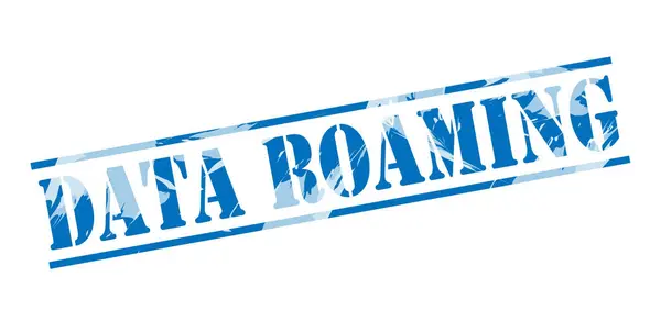 Data Roaming Blue Stamp Latar Belakang Putih — Stok Foto