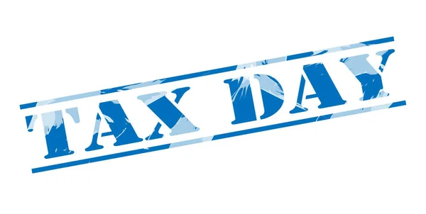 Tax Day Blue Stamp White Background — Stock Photo, Image