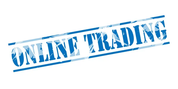 Negociação Line Selo Azul Fundo Branco — Fotografia de Stock