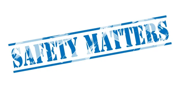 Safety Matters Blue Stamp White Background — Stock Photo, Image