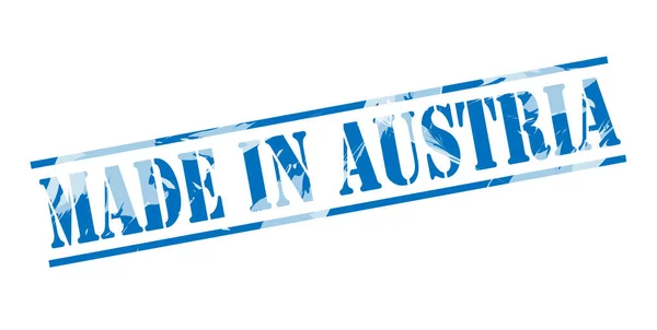 Made Austria Blue Stamp White Background — Stock Photo, Image