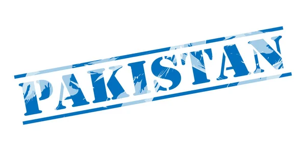 Pakistan Blauwe Stempel Witte Achtergrond — Stockfoto