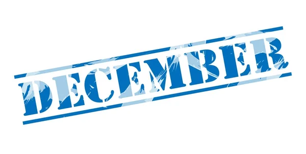 December Blue Stamp White Background — Stock Photo, Image