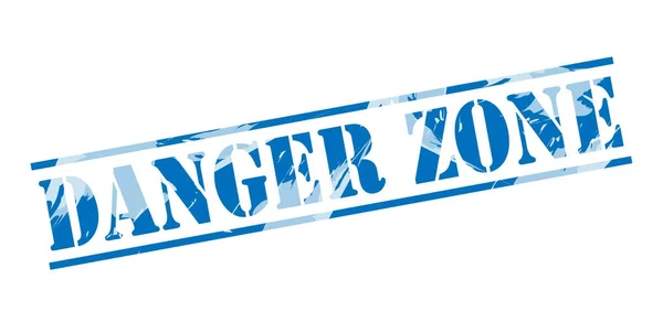 Zone Danger Timbre Bleu Sur Fond Blanc — Photo