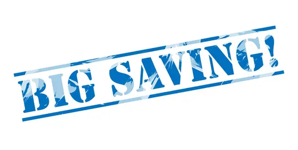 Big Saving Blue Stamp White Background — Stock Photo, Image