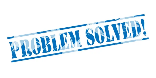 Problem Solved Blue Stamp White Background — Stock Photo, Image