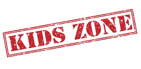 Kids Zone Red Stamp White Background — Stock Photo, Image