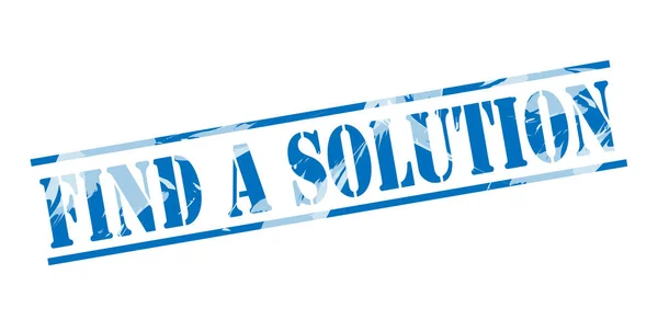 Find Solution Blue Stamp White Background — Stock Photo, Image