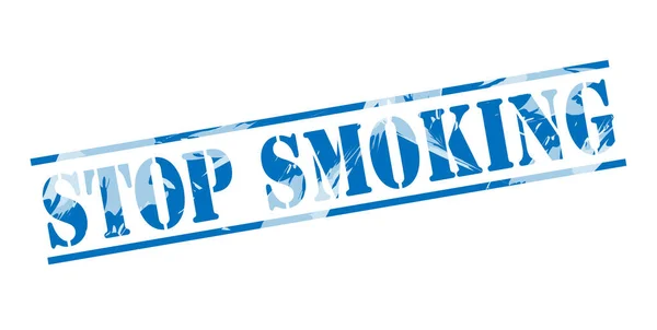 Σταματήσουν Κάπνισμα Μπλε Σφραγίδα Λευκό Φόντο — Φωτογραφία Αρχείου