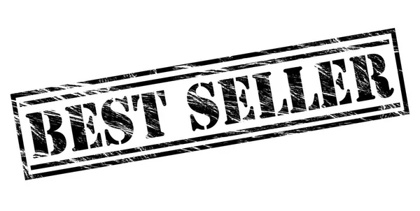 白い背景の上の最高の売り手黒スタンプ — ストック写真