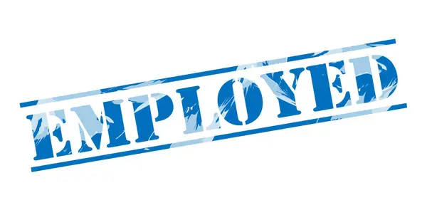 Employed Blue Stamp White Background — Stock Photo, Image