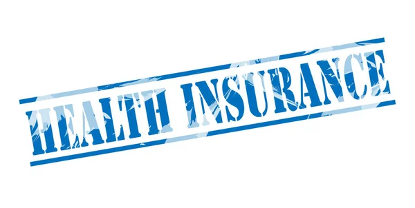 Health Insurance Blue Stamp White Background — Stock Photo, Image