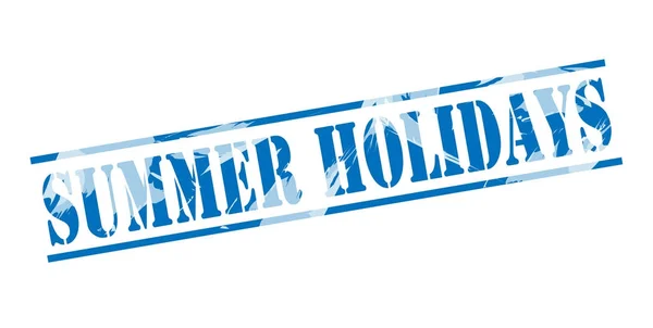 Sommerferien Blauer Stempel Auf Weißem Hintergrund — Stockfoto
