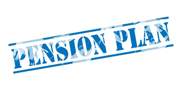Plano Pensões Carimbo Azul Sobre Fundo Branco — Fotografia de Stock