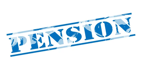 Pension Kék Bélyegző Fehér Háttér — Stock Fotó