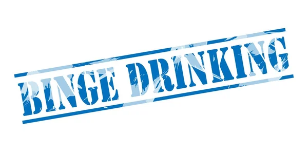 Binge Drinken Blauwe Stempel Witte Achtergrond — Stockfoto
