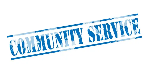 Community Service Blue Stamp White Background — Stock Photo, Image