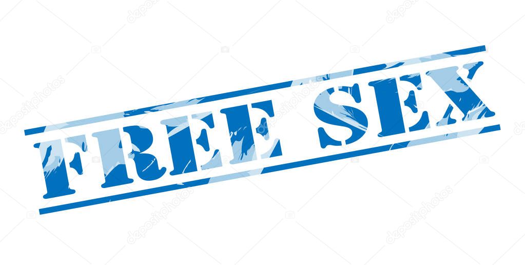 free sex blue stamp on white background 