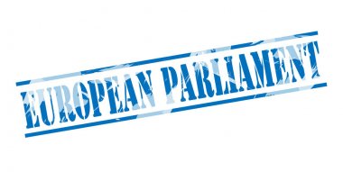 beyaz zemin üzerine Avrupa Parlamentosu mavi pul