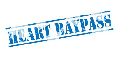 kalp baypass damga beyaz zemin üzerine mavi
